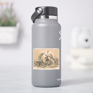 Circus Performer Standing Among Vicious Animals Sticker