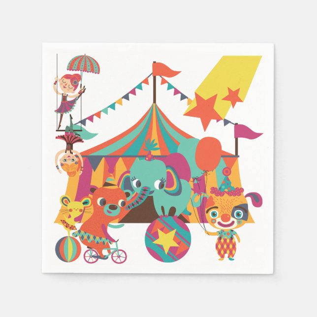 Circus Performers Paper Napkins (Front)