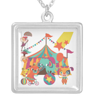 Circus Performers Silver Plated Necklace