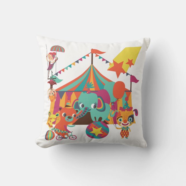 Circus Performers Throw Pillow (Front)
