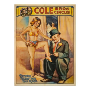 Circus performers vintage poster