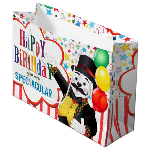 Circus Polar Bear Kids Birthday Large Gift Bag