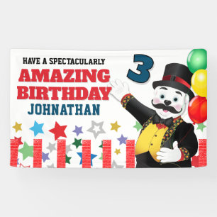 Circus Polar Bear Ringmaster Birthday Banner