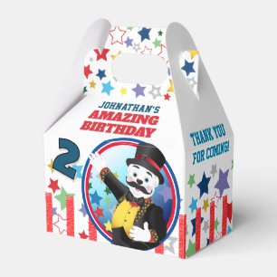 Circus Polar Bear Ringmaster Birthday Favor Boxes