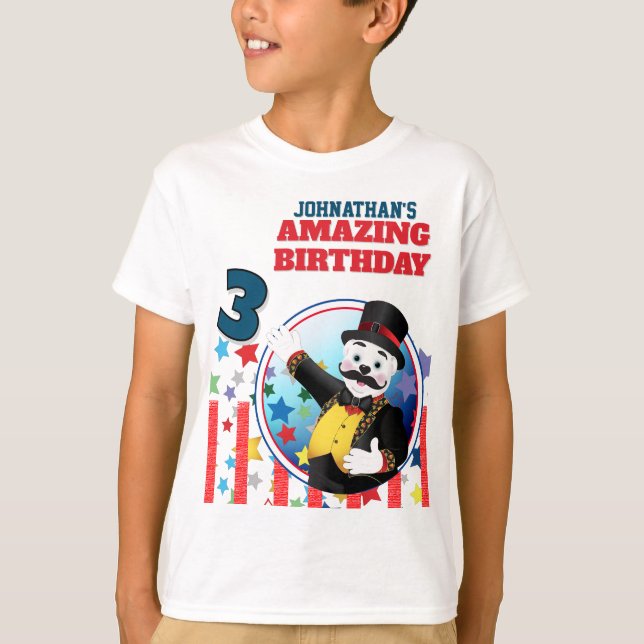 Circus Polar Bear Ringmaster Birthday T-Shirt (Front)
