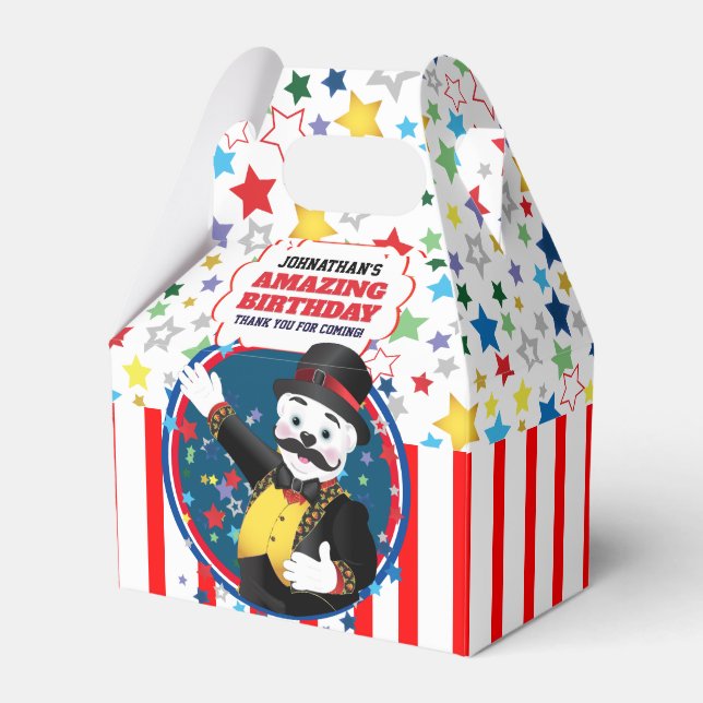 Circus Polar Bear Ringmaster Favor Boxes (Front Side)