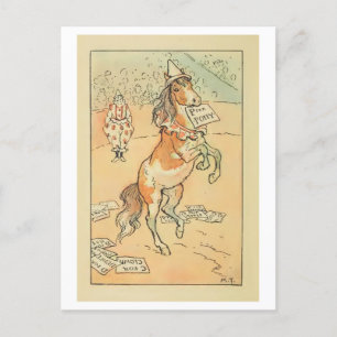 Circus Pony with Alphabet Cards Retro Postcard