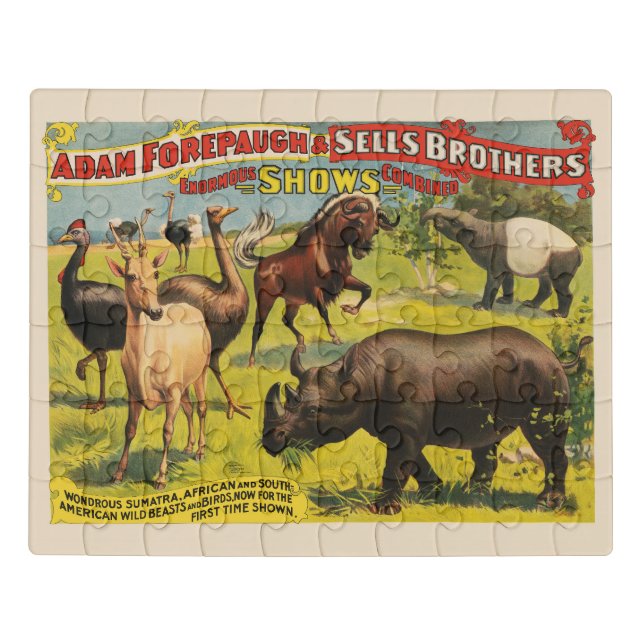 Circus Poster For Adam Forepaugh & Sells Brothers Jigsaw Puzzle (Puzzle Horizontal)