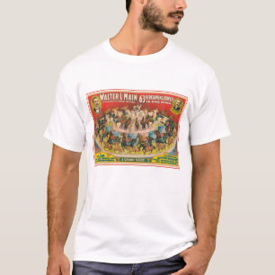 Circus Poster Of 63 Performing Horses In One Ring T-Shirt