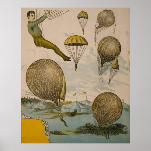 Circus Poster Of An Aerial Balloon Performance