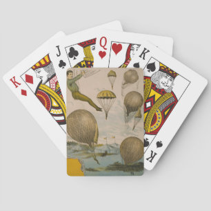 Circus Poster Of An Aerial Balloon Performance Poker Cards