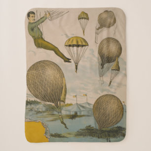 Circus Poster Of An Aerial Balloon Performance Sherpa Blanket