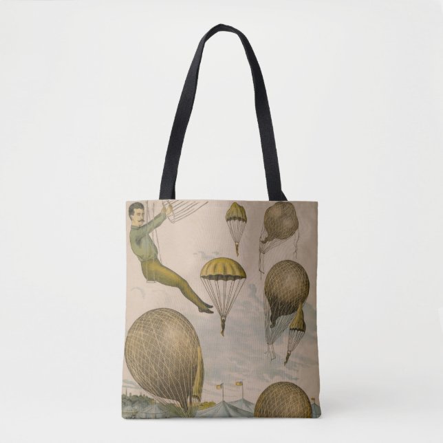 Circus Poster Of An Aerial Balloon Performance Tote Bag (Front)