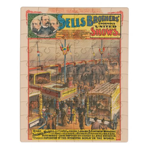 Circus Poster Of Animals On Exhibit In A Tent Jigsaw Puzzle