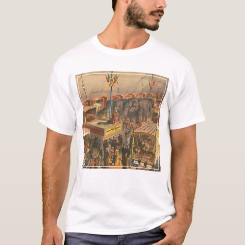 Circus Poster Of Animals On Exhibit In A Tent T_Shirt