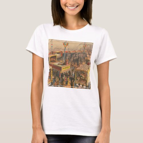 Circus Poster Of Animals On Exhibit In A Tent T_Shirt