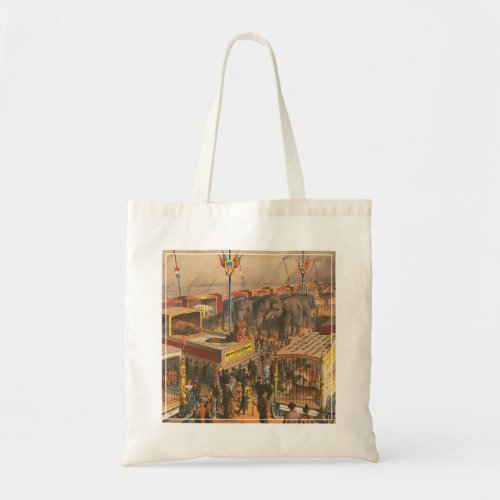 Circus Poster Of Animals On Exhibit In A Tent Tote Bag