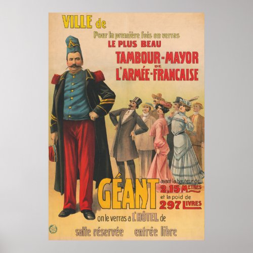 Circus Poster Of Crowd Admiring A French Soldier