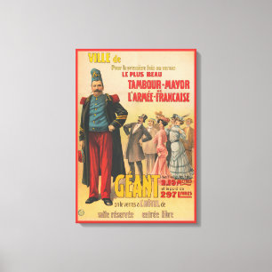 Circus Poster Of Crowd Admiring A French Soldier Canvas Print