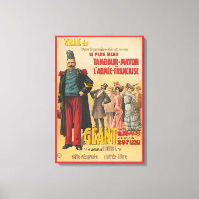 Circus Poster Of Crowd Admiring A French Soldier Canvas Print (Front)