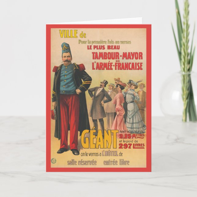 Circus Poster Of Crowd Admiring A French Soldier Card (Front)