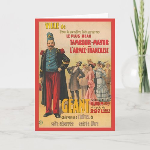 Circus Poster Of Crowd Admiring A French Soldier Card