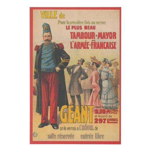 Circus Poster Of Crowd Admiring A French Soldier Faux Canvas Print