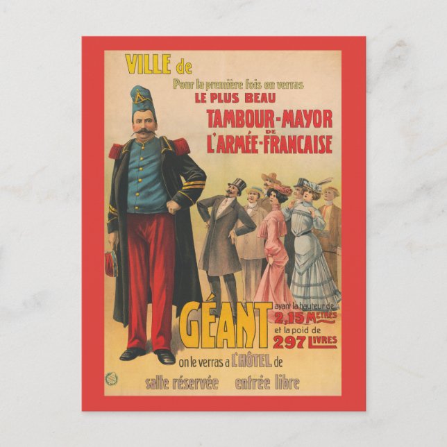 Circus Poster Of Crowd Admiring A French Soldier Postcard (Front)