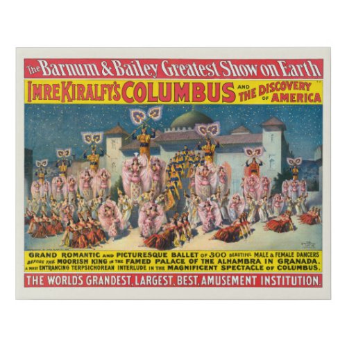 Circus Poster Of Dancers Before The Moorish King Faux Canvas Print