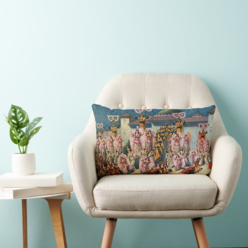 Circus Poster Of Dancers Before The Moorish King Lumbar Pillow