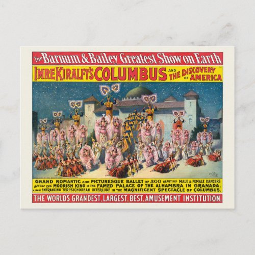 Circus Poster Of Dancers Before The Moorish King Postcard