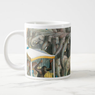 Circus Poster Of Elephants And Animals In Cages Giant Coffee Mug