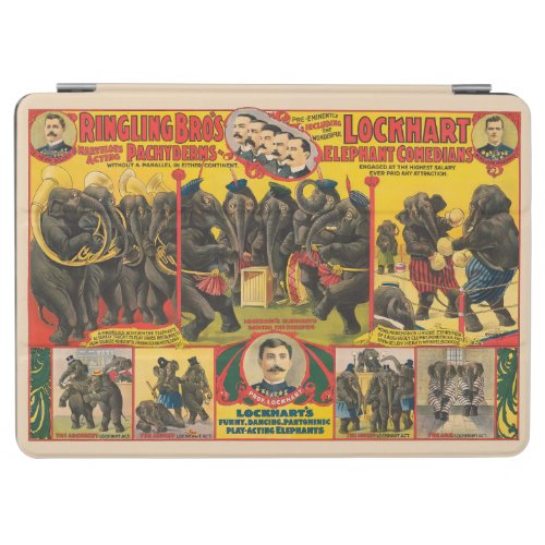 Circus Poster Of Elephants Performing iPad Air Cover