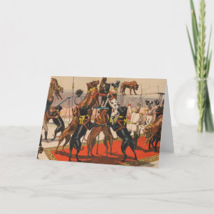 Circus Poster Of Great Danes With Trainer Card