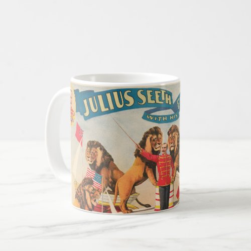 Circus Poster Of Julius Seeth With His Lions Coffee Mug
