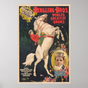 Circus Poster Of Madam Ada Castello On A Horse