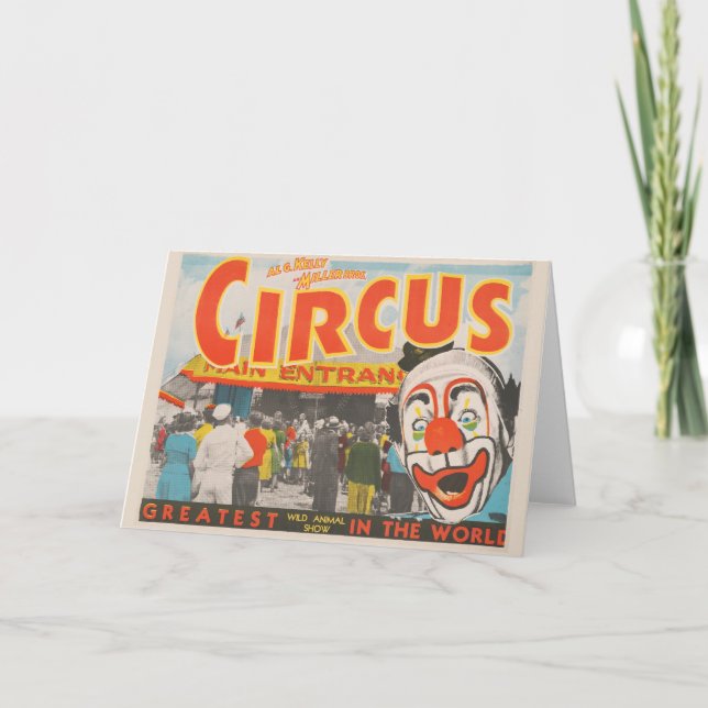 Circus Poster Of People Entering The Big Top Card (Front)
