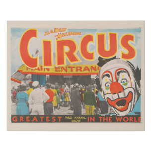 Circus Poster Of People Entering The Big Top Faux Canvas Print