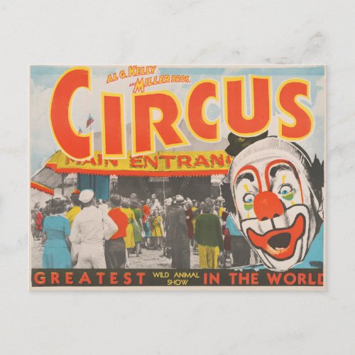 Circus Poster Of People Entering The Big Top Postcard