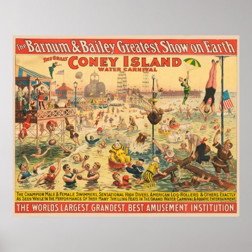 Circus Poster Of People In Costumes Performing