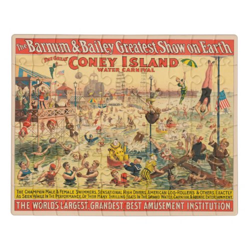 Circus Poster Of People In Costumes Performing Jigsaw Puzzle
