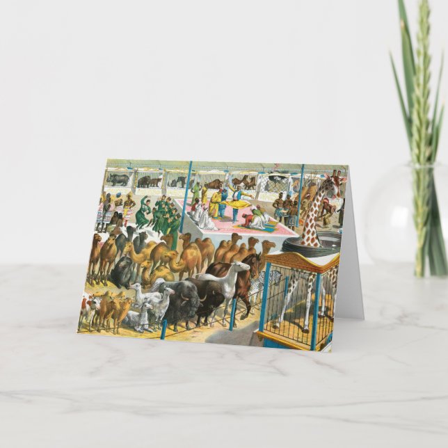 Circus Poster Of People Of Different Nationalities Card (Front)