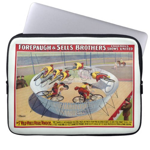 Circus Poster Of The Seven Gaynells Riding Bikes Laptop Sleeve