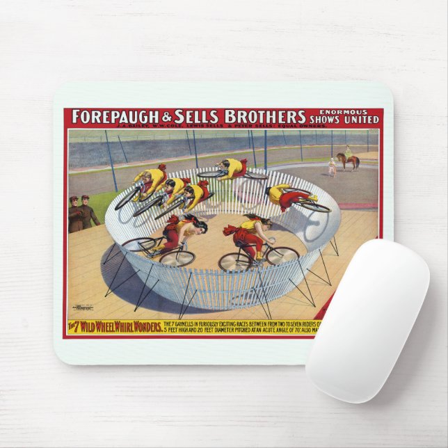 Circus Poster Of The Seven Gaynells Riding Bikes Mouse Pad (With Mouse)
