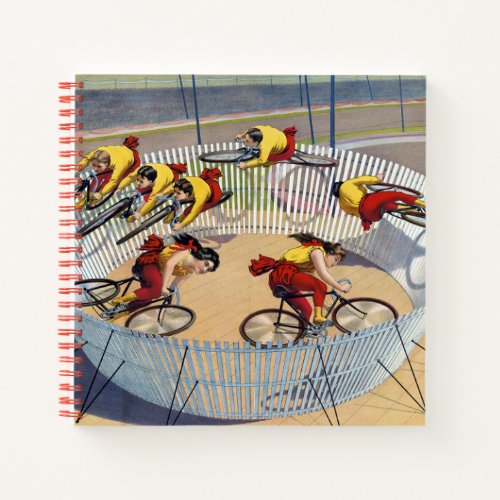 Circus Poster Of The Seven Gaynells Riding Bikes Notebook