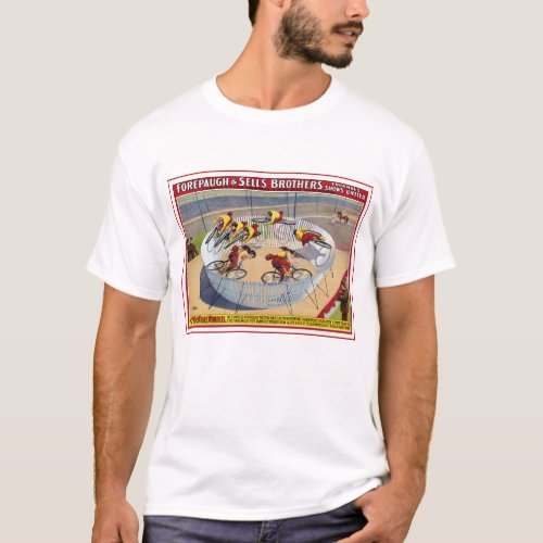 Circus Poster Of The Seven Gaynells Riding Bikes T_Shirt