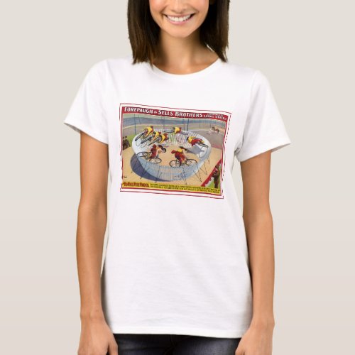 Circus Poster Of The Seven Gaynells Riding Bikes T_Shirt