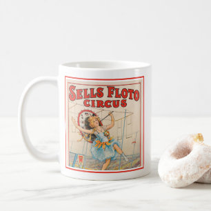 Circus Poster Of Tight-Rope Walker With A Parasol Coffee Mug