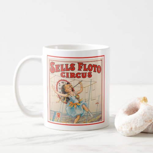 Circus Poster Of Tight_Rope Walker With A Parasol Coffee Mug