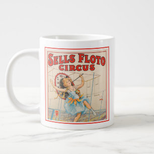 Circus Poster Of Tight-Rope Walker With A Parasol Giant Coffee Mug